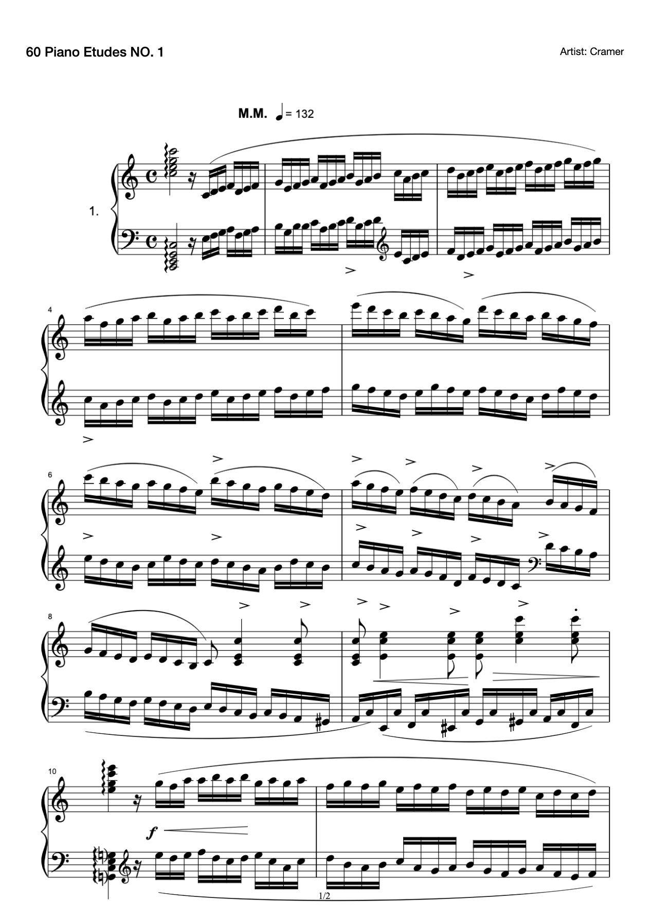 60 Piano Etudes NO. 1 preview