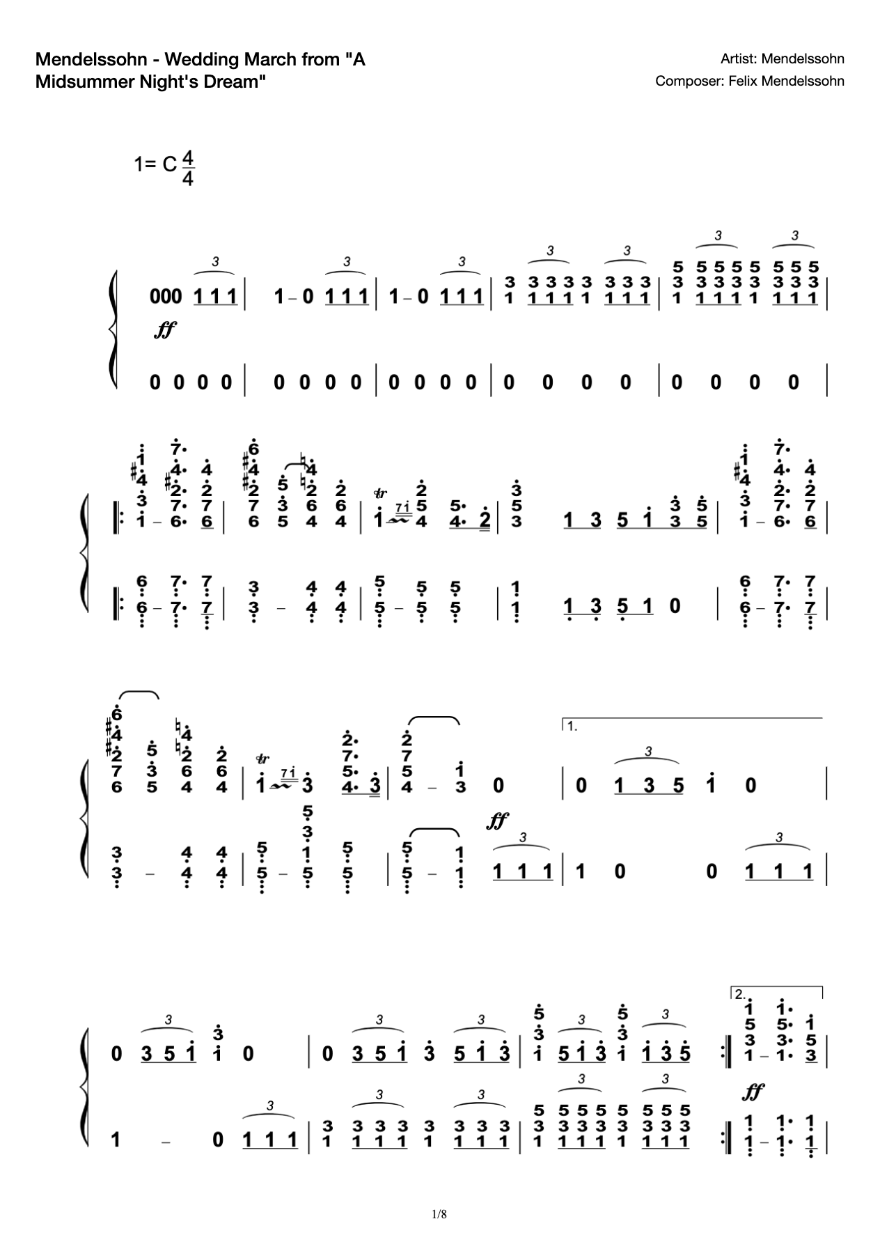 Mendelssohn - Wedding March from "A Midsummer Night's Dream" preview