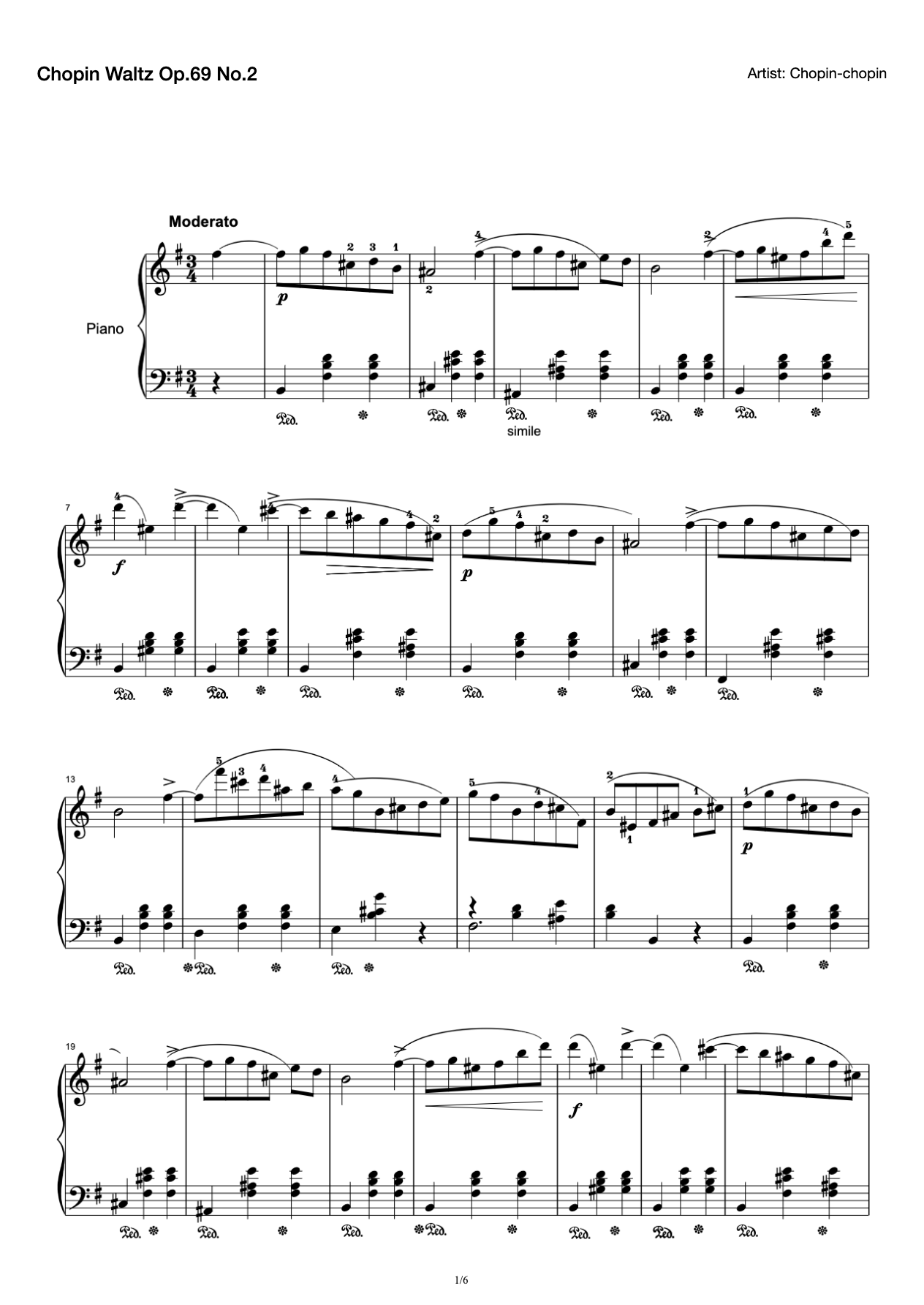 Chopin Waltz Op.69 No.2 preview