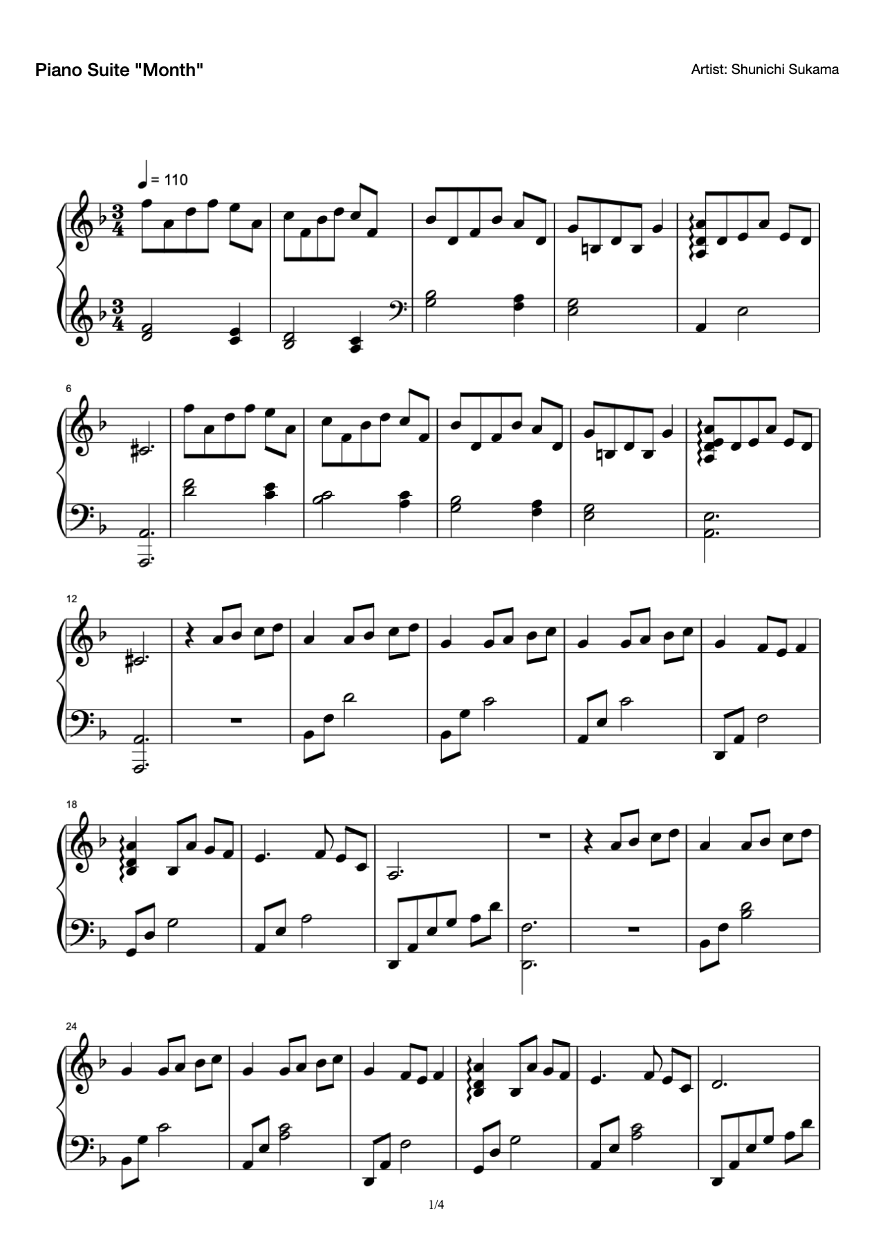 Piano Suite "Month" preview