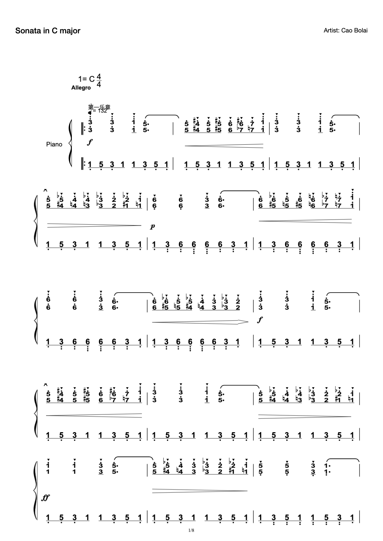 Sonata in C major preview